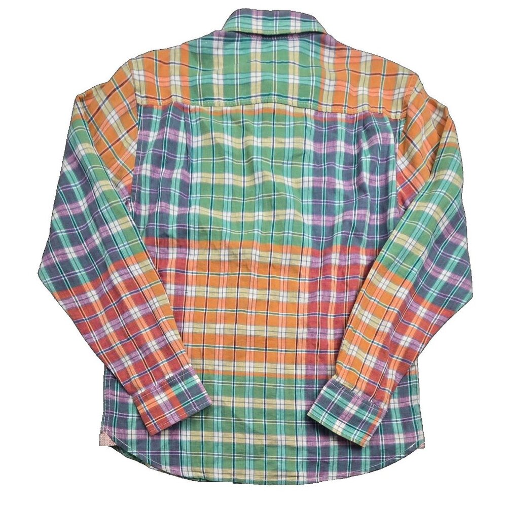 Tommy Bahama Barbados Breeze Stretch Linen Shirt Mens X-Large Peach Melt Plaid - Picture 5 of 7